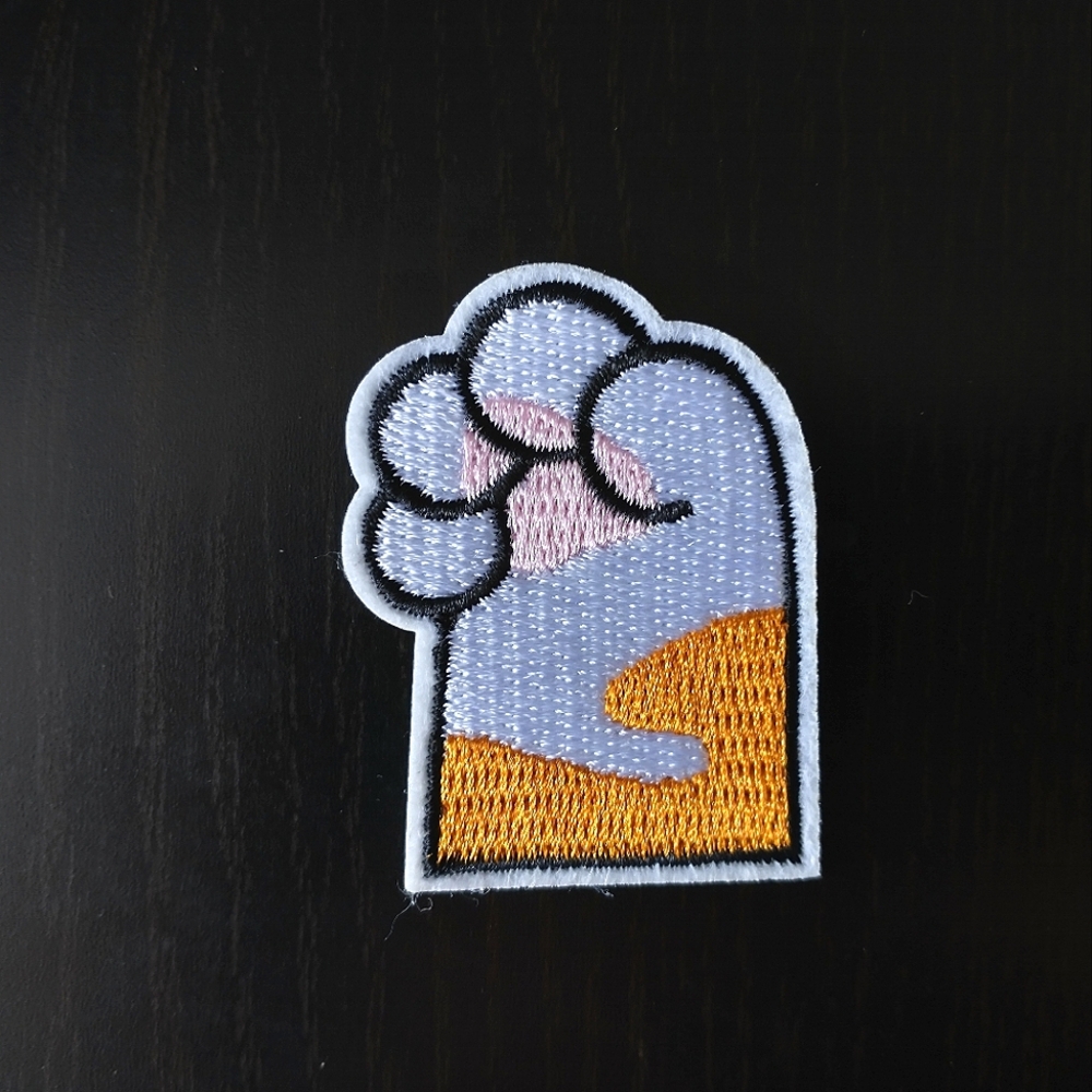 🧁 3/$30 White and Orange Kitty Paw Embroidered Patch NEW